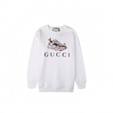 Gucci  Mm/Wm Logo Crew-neck Cotton Tshirts White 