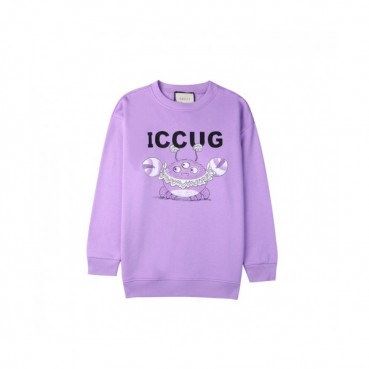 Gucci  Mm/Wm Logo Crew-neck Cotton Tshirts Purple 