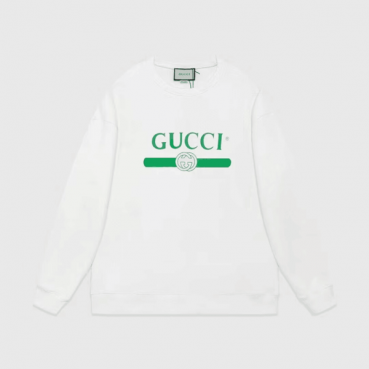 Gucci  Mm/Wm Logo Crew-neck Cotton Tshirts White 