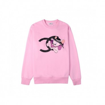Chanel  Mm/Wm Crew-neck Logo Cotton Tshirts Pink 