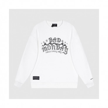 BAD MONDAY   Mm/Wm Logo Oversize Cotton Thirts White - BAN MONDAY 2021 남/녀 로고 오버사이즈 코튼 맨투맨 Bad0023x Size(xs 