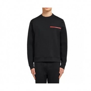 Prada  Mens Crew-neck Cotton Tshirts Black 