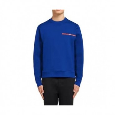 Prada  Mens Crew-neck Cotton Tshirts Blue 