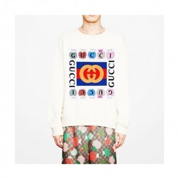 Gucci  Mm/Wm Logo Crew-neck Cotton Tshirts White 