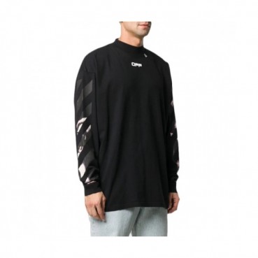 Off-white  Mm/Wm Logo Cotton Oversize Hoodie Black 