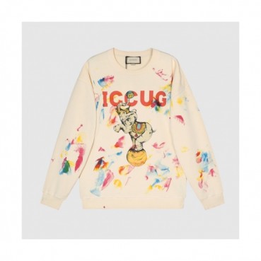 Gucci  Mm/Wm Logo Crew-neck Cotton Tshirts Ivory 