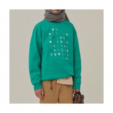 ADER  Womens Minimal Cotton Tshirts Green - ADER 2021 여성 미니멀 코튼 긴팔티 Ade0029x Size(s 