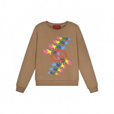 Gucci  Mm/Wm Logo Crew-neck Cotton Tshirts Camel 