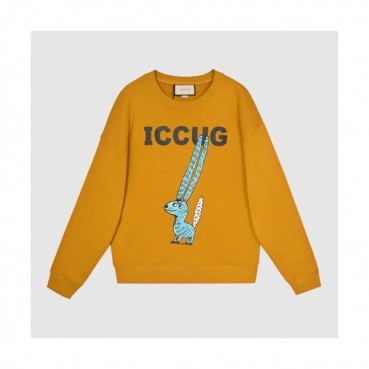Gucci  Mm/Wm Logo Crew-neck Cotton Tshirts Camel 