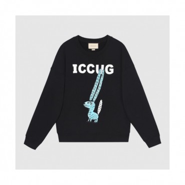 Gucci  Mm/Wm Logo Crew-neck Cotton Tshirts Black 