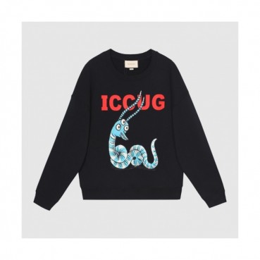 Gucci  Mm/Wm Logo Crew-neck Cotton Tshirts Black 