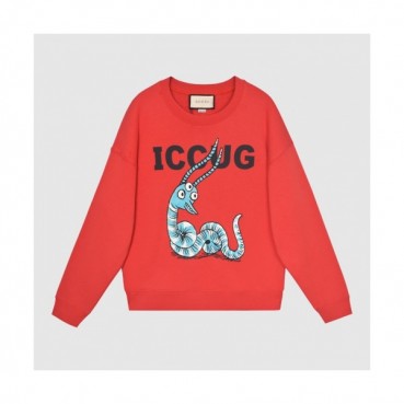Gucci  Mm/Wm Logo Crew-neck Cotton Tshirts Red 
