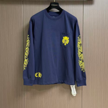 크롬하츠 남성 네이비 맨투맨 - Chrome Hearts Mens Navy Tshirts 