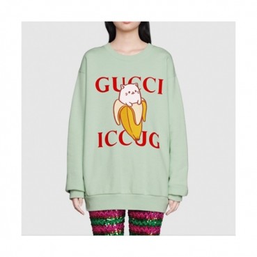 Gucci 2021 Womens  Logo Crew-neck Cotton Tshirts Mint 