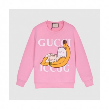 Gucci 2021 Womens  Logo Crew-neck Cotton Tshirts Pink 