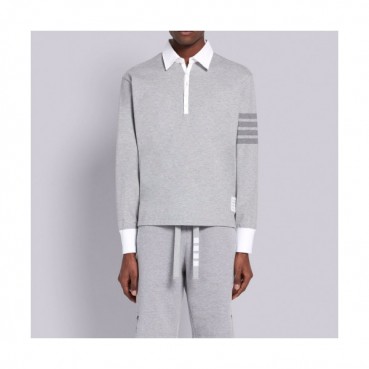 [톰브라운]Thom Browne 2021 Mens Strap Crew-neck Cotton Tshirts 