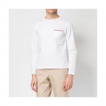 [톰브라운]Thom Browne 2021 Mens Strap Crew-neck Cotton Tshirts 