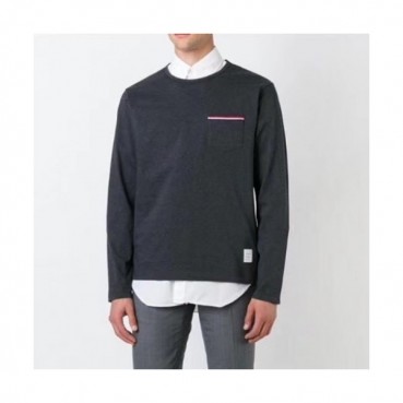 [톰브라운]Thom Browne 2021 Mens Strap Crew-neck Cotton Tshirts 