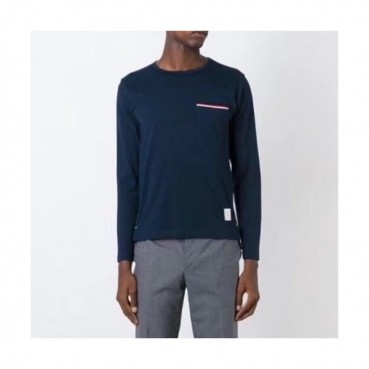 [톰브라운]Thom Browne 2021 Mens Strap Crew-neck Cotton Tshirts 