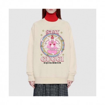 Gucci 2020 Womens Logo Crew-neck Cotton Tshirts 