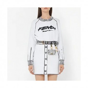 [펜디]Fendi 2020 Womens Logo Crew-neck Cotton Tshirts 