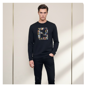 [펜디]Fendi 2026 Mens Logo Crew-neck Cotton Tshirts 
