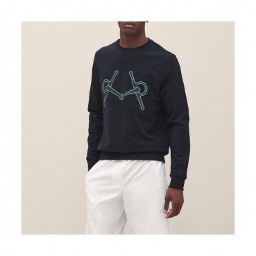 Hermes 2020 Mens Crew-neck Casual Cotton Tshirts
