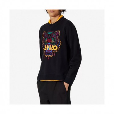 Kenzo Mens Black Sweatshirts - 겐조 남성 타이거 맨투맨 Ken76x