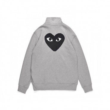 Cdgplay 2019 Unisex Logo Cotton Zip-up Tshirts 