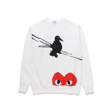 Cdgplay 2019 Unisex Print Heart Cotton Tshirts - 꼼데가르송 남/녀 프린트 하트 코튼 기모 긴팔티 