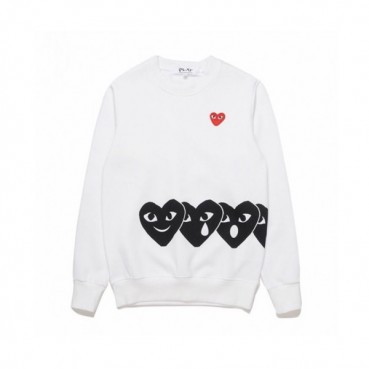 Cdgplay 2019 Unisex Print Heart Cotton Tshirts - 꼼데가르송 남/녀 프린트 하트 코튼 기모 긴팔티 