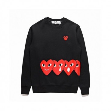 Cdgplay 2019 Unisex Print Heart Cotton Tshirts - 꼼데가르송 남/녀 프린트 하트 코튼 기모 긴팔티 