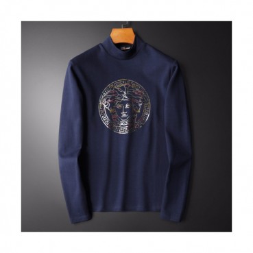 Versace 2019 Mens Medusa Logo Turtle-neck Tshirt 