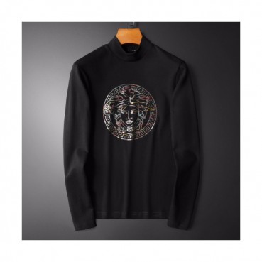 Versace 2019 Mens Medusa Logo Turtle-neck Tshirt 