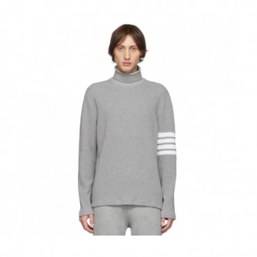 Thom Browne 2019  Mens Strap Turtle-neck Cotton Tshirt 