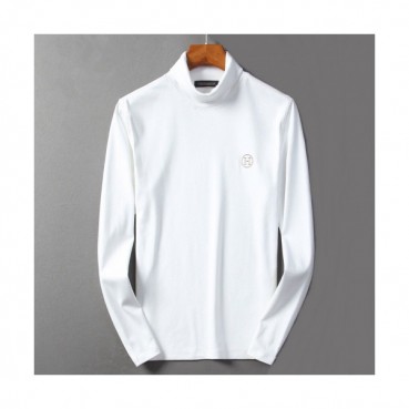 Hermes 2019 Mens Cotton Turtle-neck Tshirt 