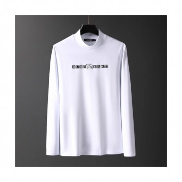 Burberry 2019 Mens Logo Cotton Turtle-neck Tshirt 