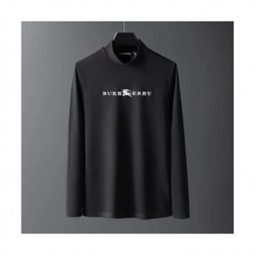 Burberry 2019 Mens Logo Cotton Turtle-neck Tshirt 