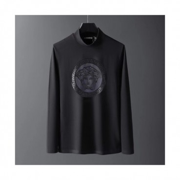 Versace 2019 Mens Medusa Logo Turtle-neck Tshirt 