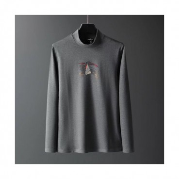 Burberry 2019 Mens Logo Cotton Turtle-neck Tshirt 