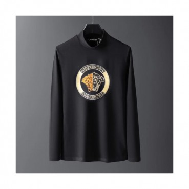 Versace 2019 Mens Medusa Logo Turtle-neck Tshirt 
