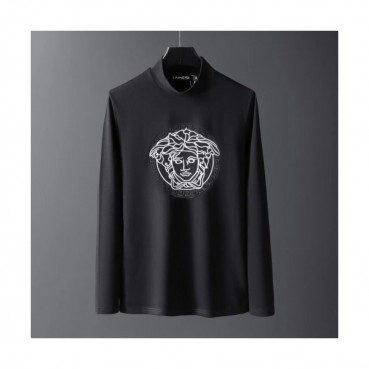 Versace 2019 Mens Medusa Logo Turtle-neck Tshirt 