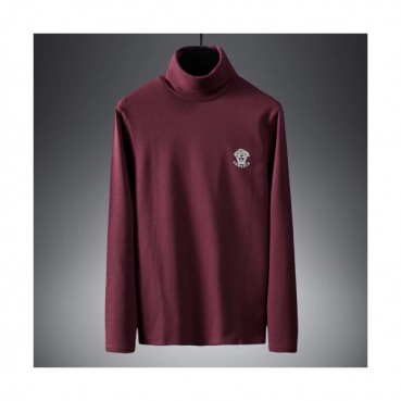 Versace 2019 Mens Cotton Turtle-neck Tshirt 