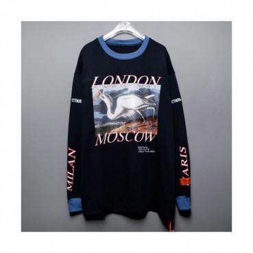 Heron Preston Mens Printing Tshirts - 헤론프레스턴 2019 남성 오버사이즈 긴팔티 Hron20x
