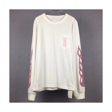 Chrome Hearts 2019 Mm/Wm Logo  Cotton T Shirt  - 크롬하츠 남자 로고 울프 코튼 긴팔티셔츠 CHRTS0009.Size(S