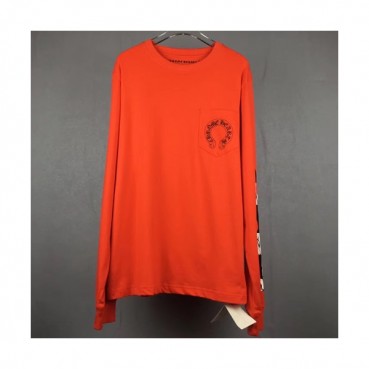 Chrome Hearts 2019 Mm/Wm Logo  Cotton T Shirt  - 크롬하츠 남자 로고 울프 코튼 긴팔티셔츠 CHRTS0008.Size(S