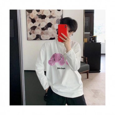 Palm Angels 2019 Mens  Logo Cotton Long  T Shirt - 팜 엔젤스 남성 로고 코튼 긴팔 티셔츠  Palts0009.Size(s 