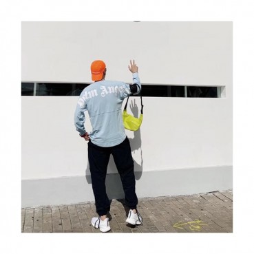 Palm Angels 2019 Mens  Logo Cotton Hood  Long Tshirt - 팜 엔젤스 남성 로고 코튼 긴팔티셔츠 Palts0007.Size(s 