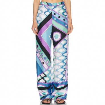 푸치 여성 비바라 프린트 실크 팬츠 - Pucci Womens Vivara Print Silk Trousers 