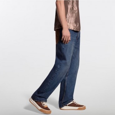 루이비통 남성 가죽 시그니처 포켓 스케이트 팬츠 - Louis vuitton Mens Leather Signature Pockets Skate Pants 